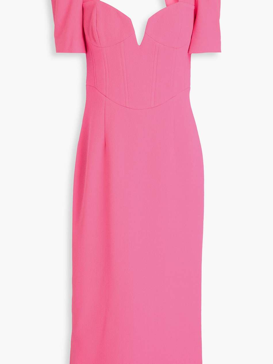 marie cutout textured-crepe midi dress