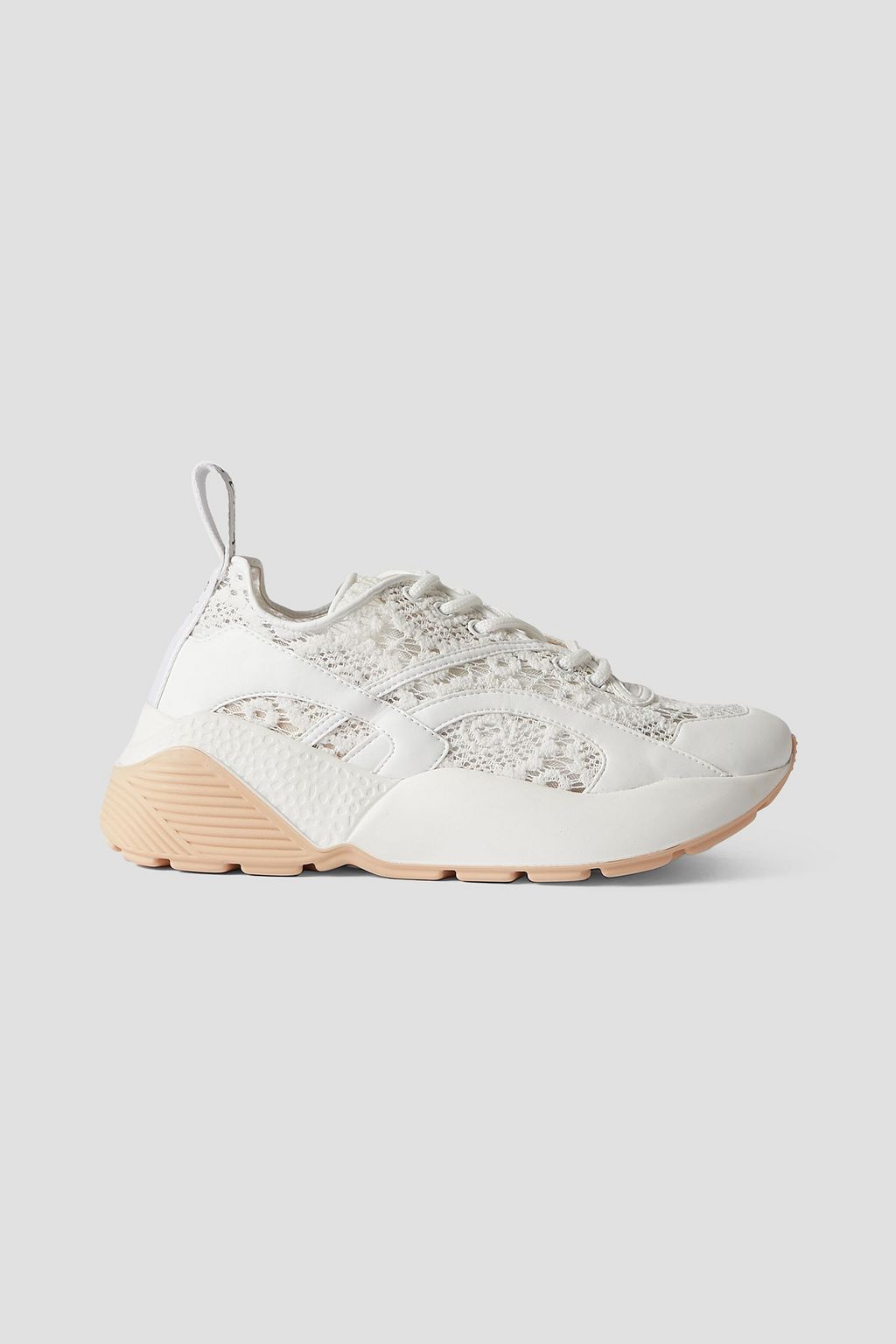 STELLA MCCARTNEY Eclypse faux leather trimmed lace sneakers THE OUTNET