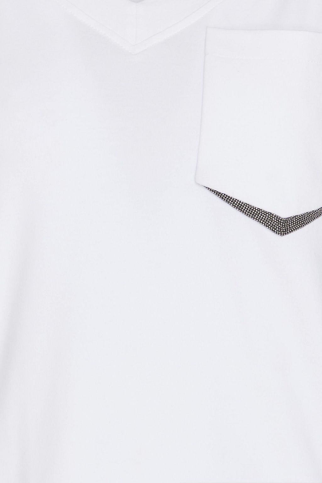 BRUNELLO CUCINELLI 비즈 장식 스트레치 코튼 저지 탑