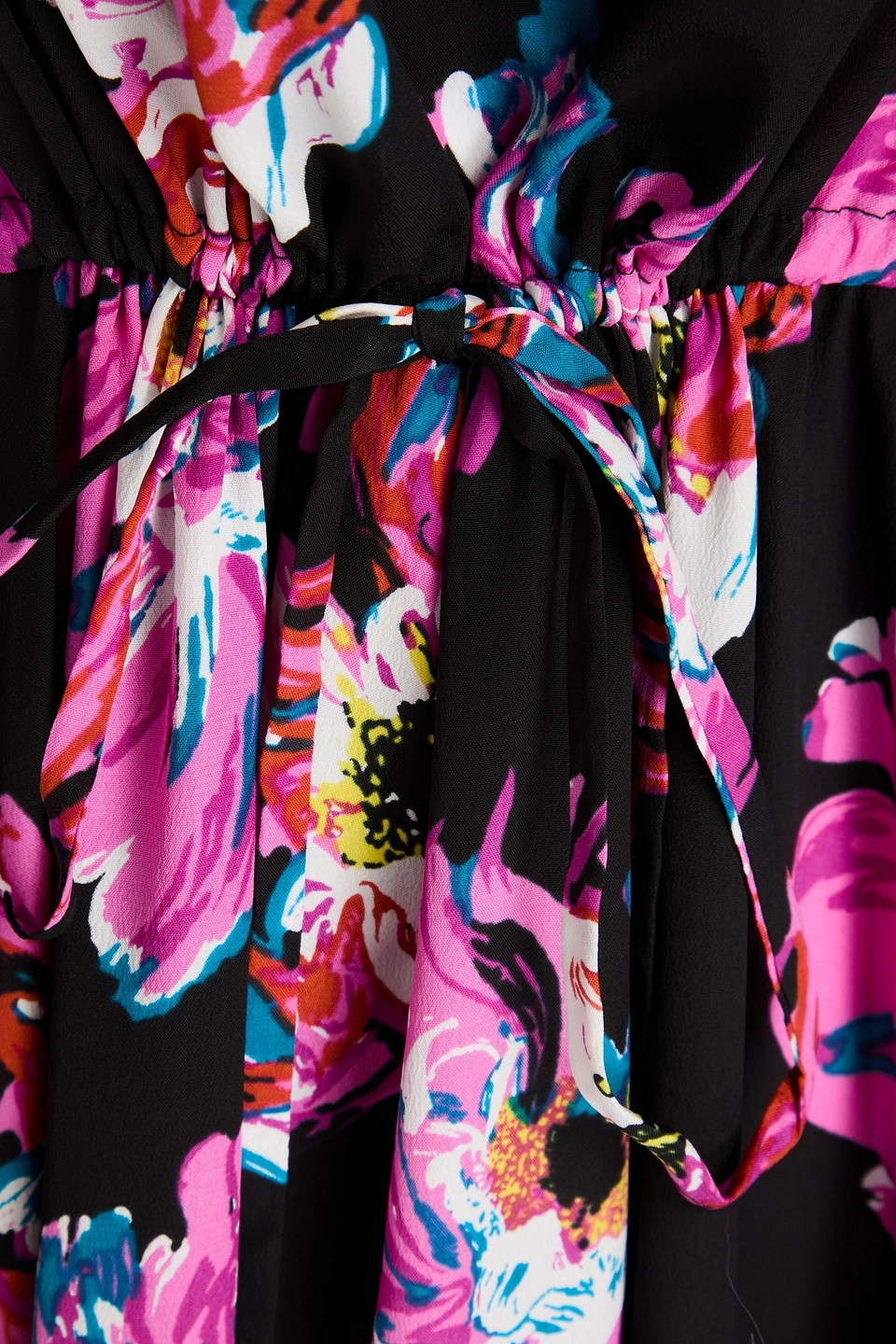 Diane Von Furstenberg Sydney Printed Silk-blend Maxi Dress In Black
