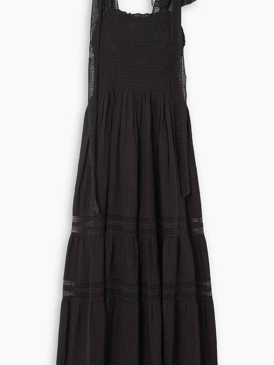 addy crochet-trimmed cotton-gauze midi dress