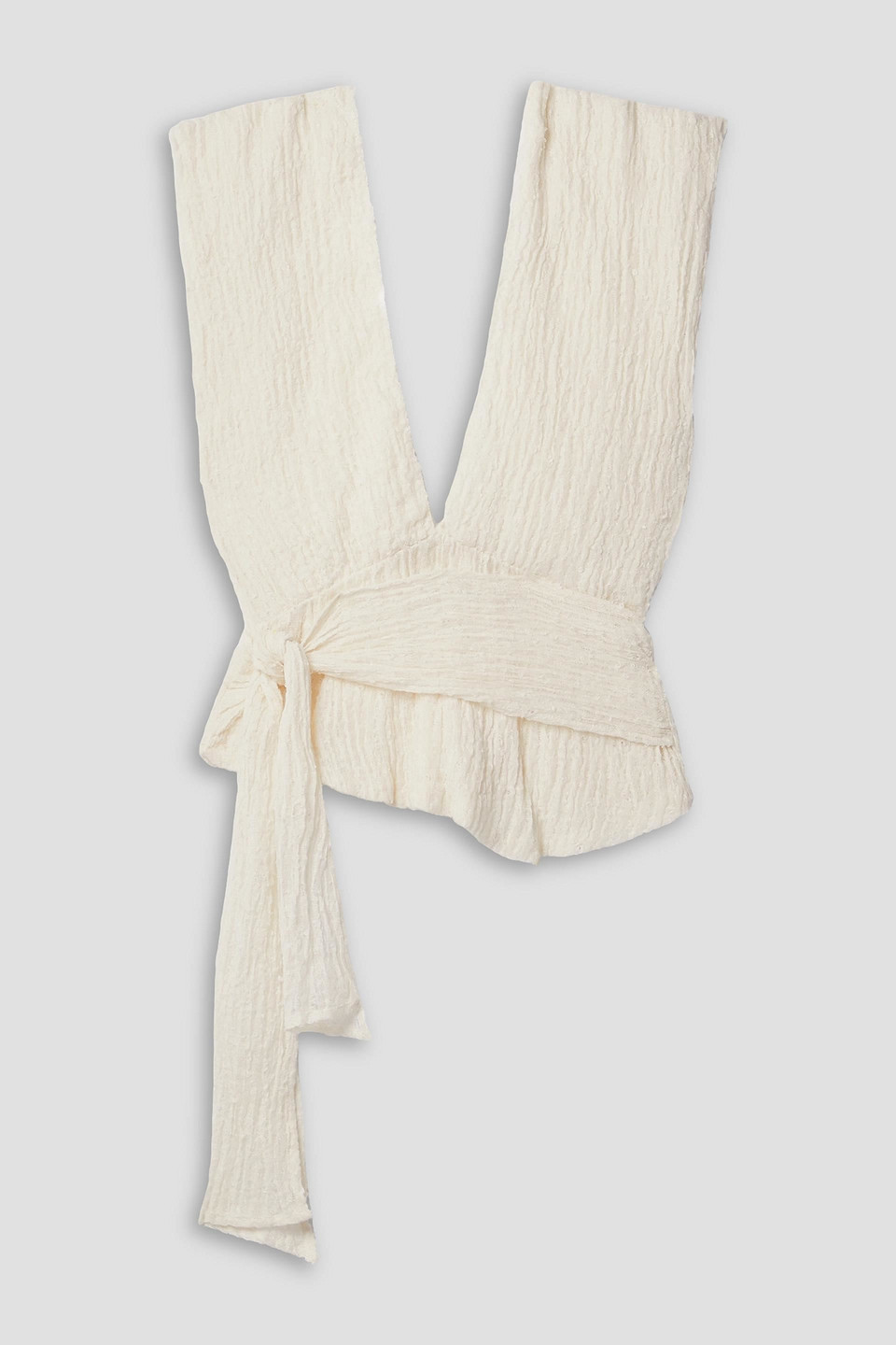 Savannah Morrow Cala Linen And Cotton-blend Top In Ivory