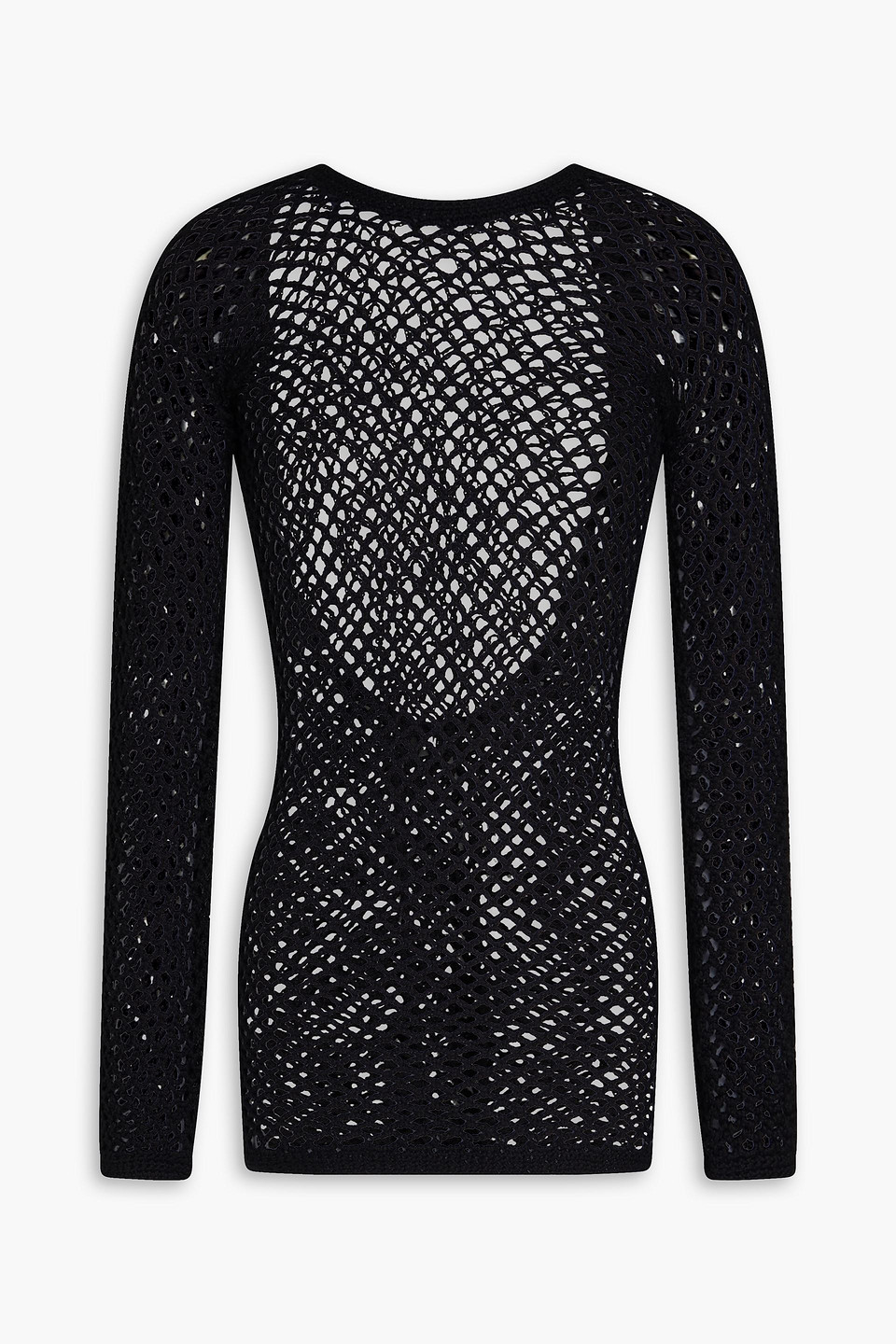 Alix Pinho Duda Cutout Crocheted-cotton Mini Dress In Black
