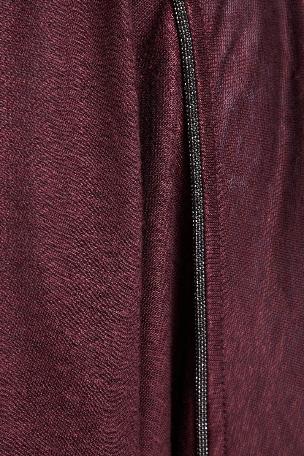 BRUNELLO CUCINELLI T-Shirt aus Jersey aus einer Leinen-Seidenmischung mit Zierperlen