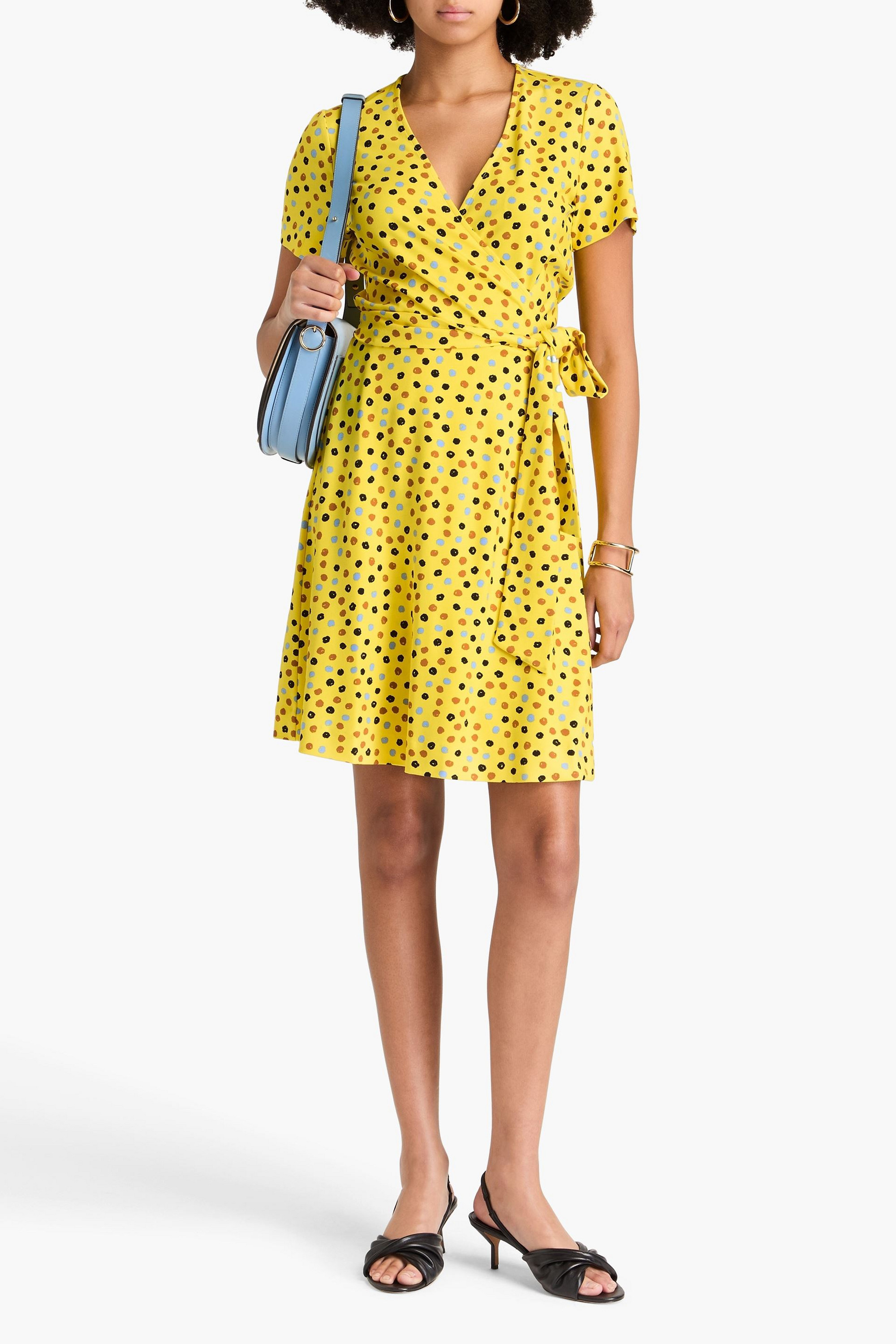 Diane von Furstenberg Palmina printed jersey mini wrap dress