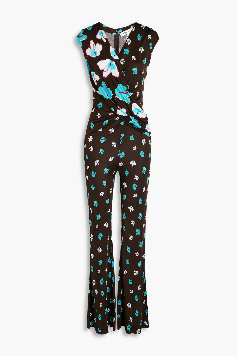 Danella wrap-effect floral-print jersey jumpsuit