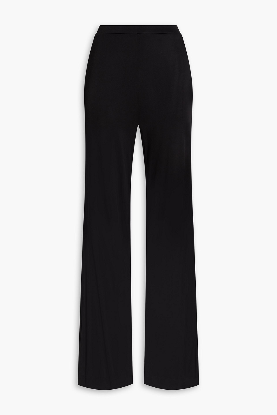 Diane Von Furstenberg Holly Satin-jersey Wide-leg Trousers In Black