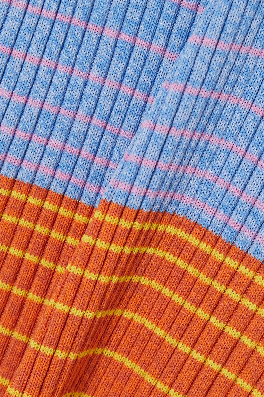 STAUD Dana striped ribbed-knit maxi dress