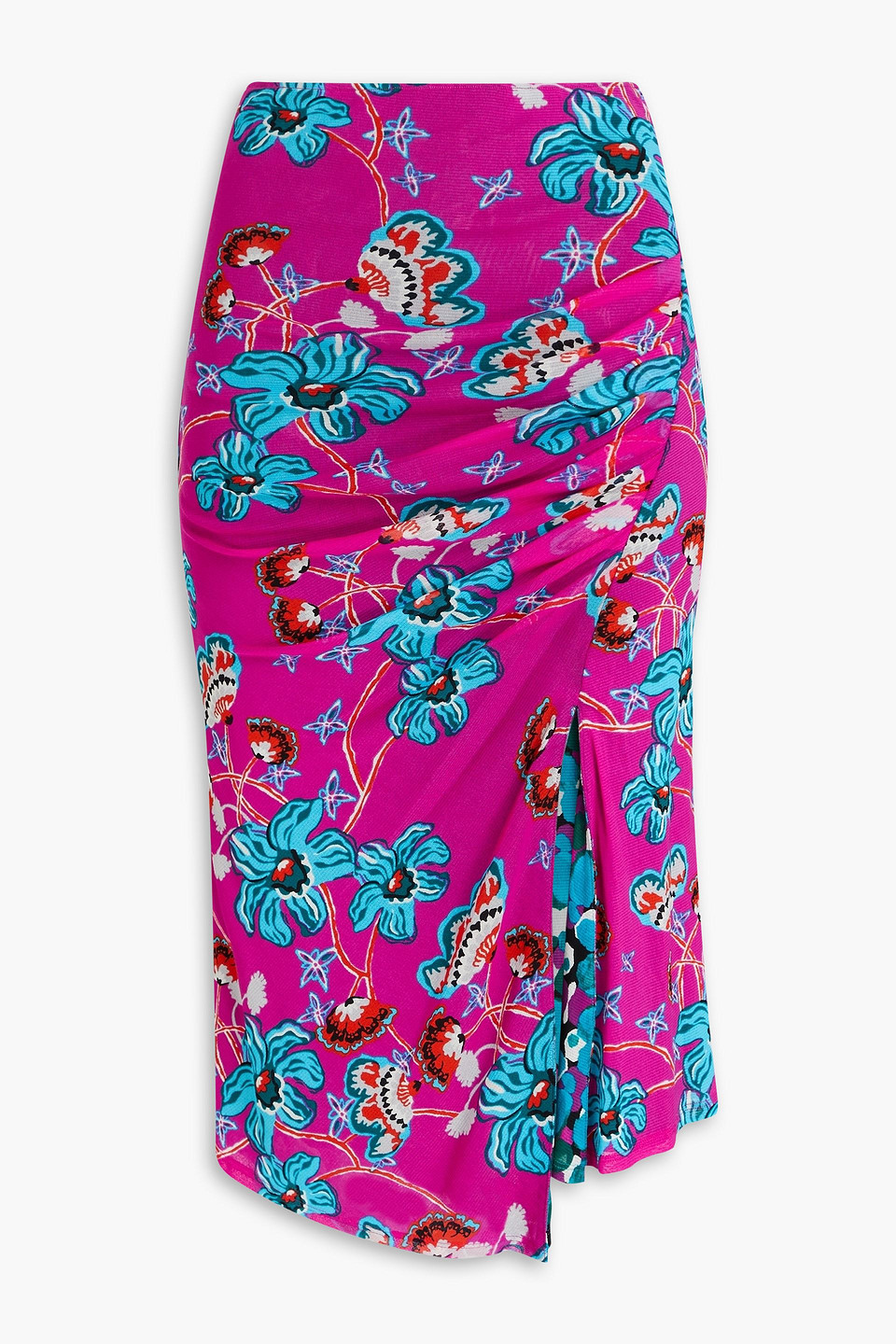 Diane von Furstenberg - Dariella reversible floral-print stretch-mesh skirt - Purple - M