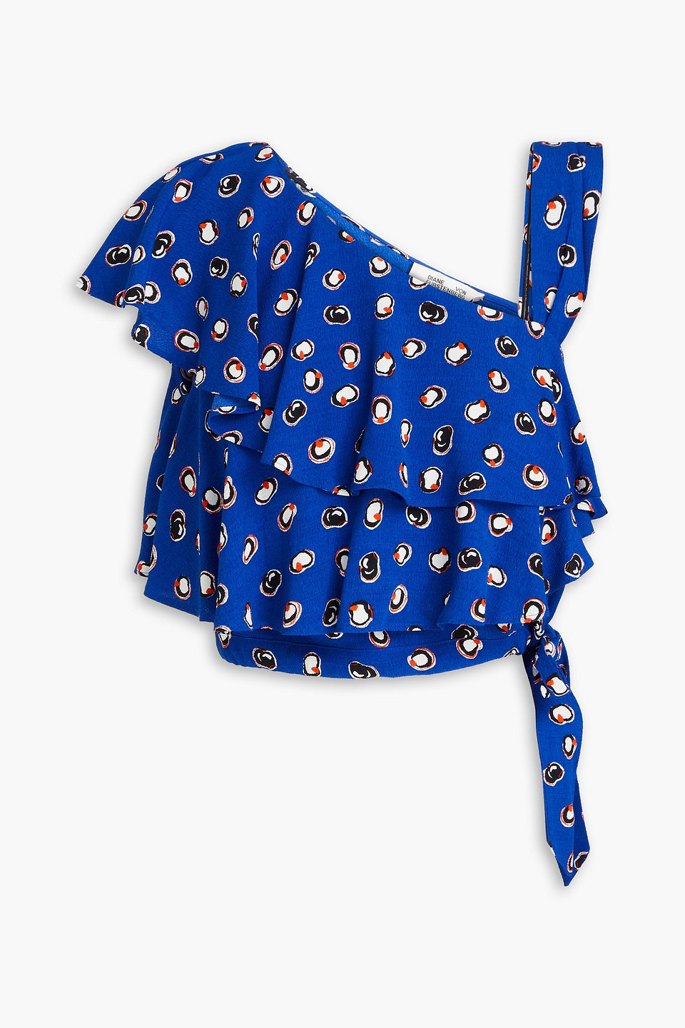 Chase tiered printed crepe top