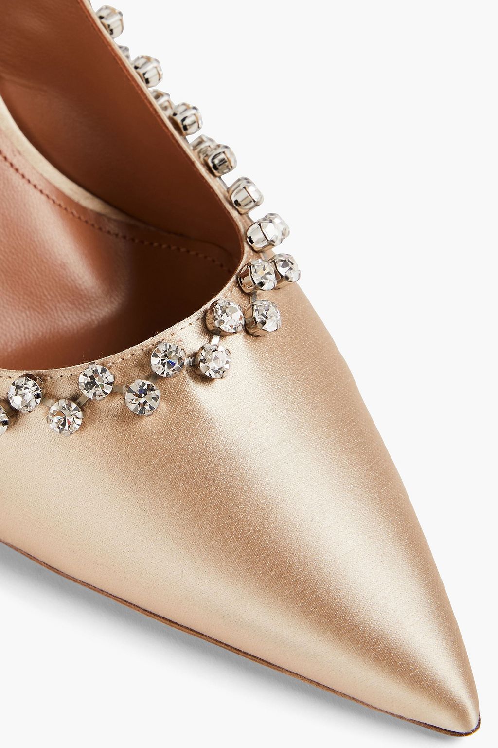 MALONE SOULIERS حذاء بامب "فون" من الساتان المزيّن بالكريستال مقاس 70