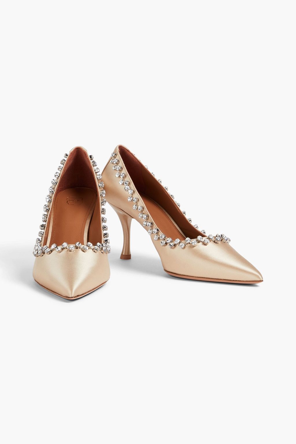 MALONE SOULIERS حذاء بامب "فون" من الساتان المزيّن بالكريستال مقاس 70