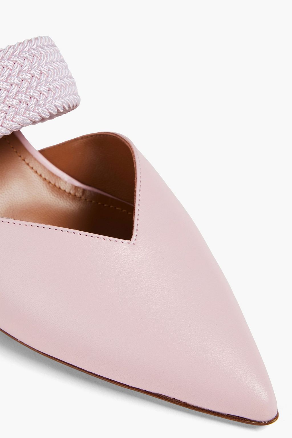 MALONE SOULIERS Maisie cord-trimmed leather mules