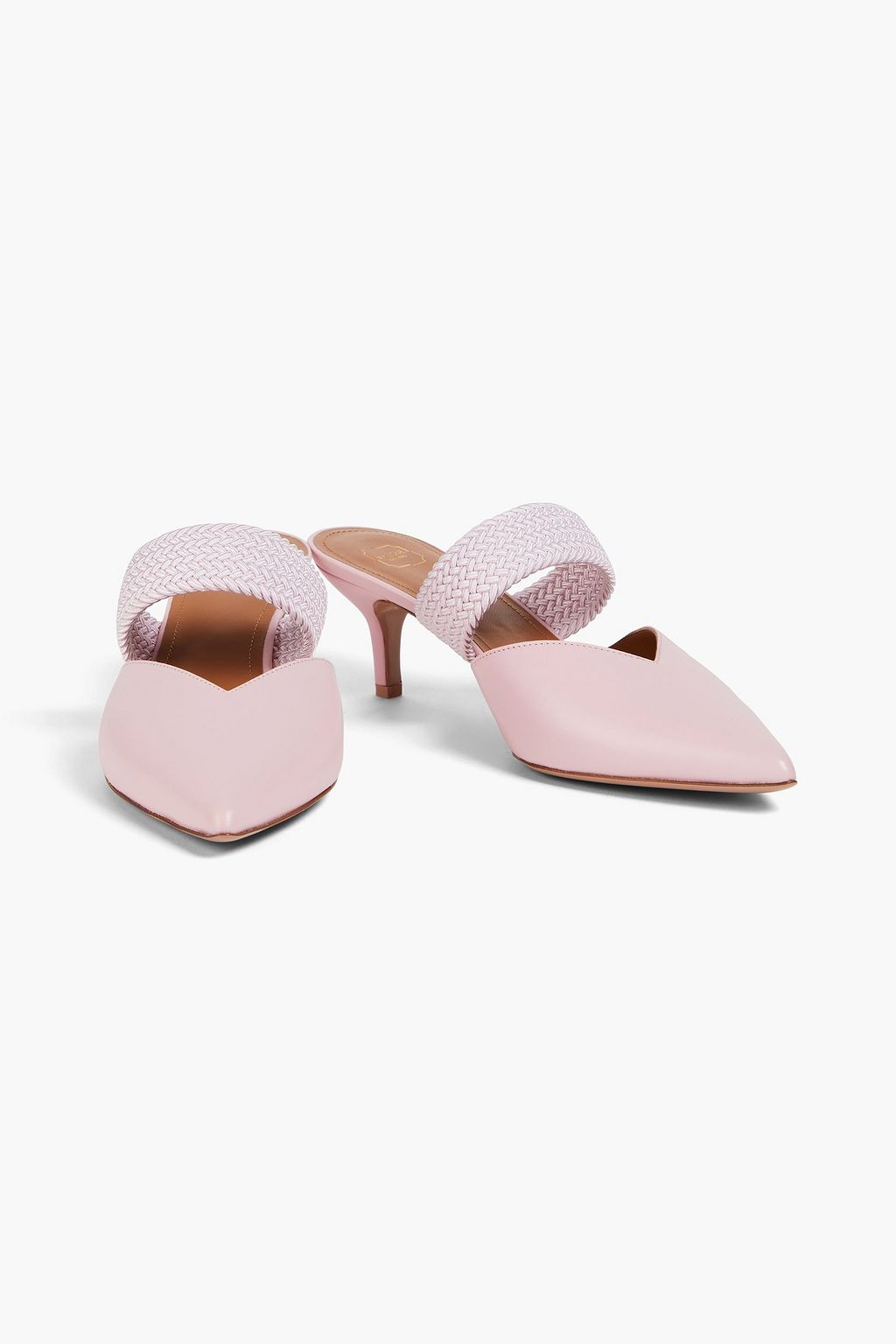 MALONE SOULIERS Maisie cord-trimmed leather mules