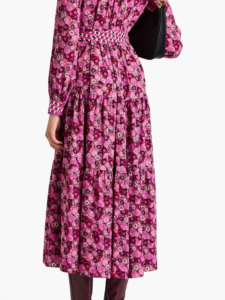 alea floral-print crepe midi shirt dress