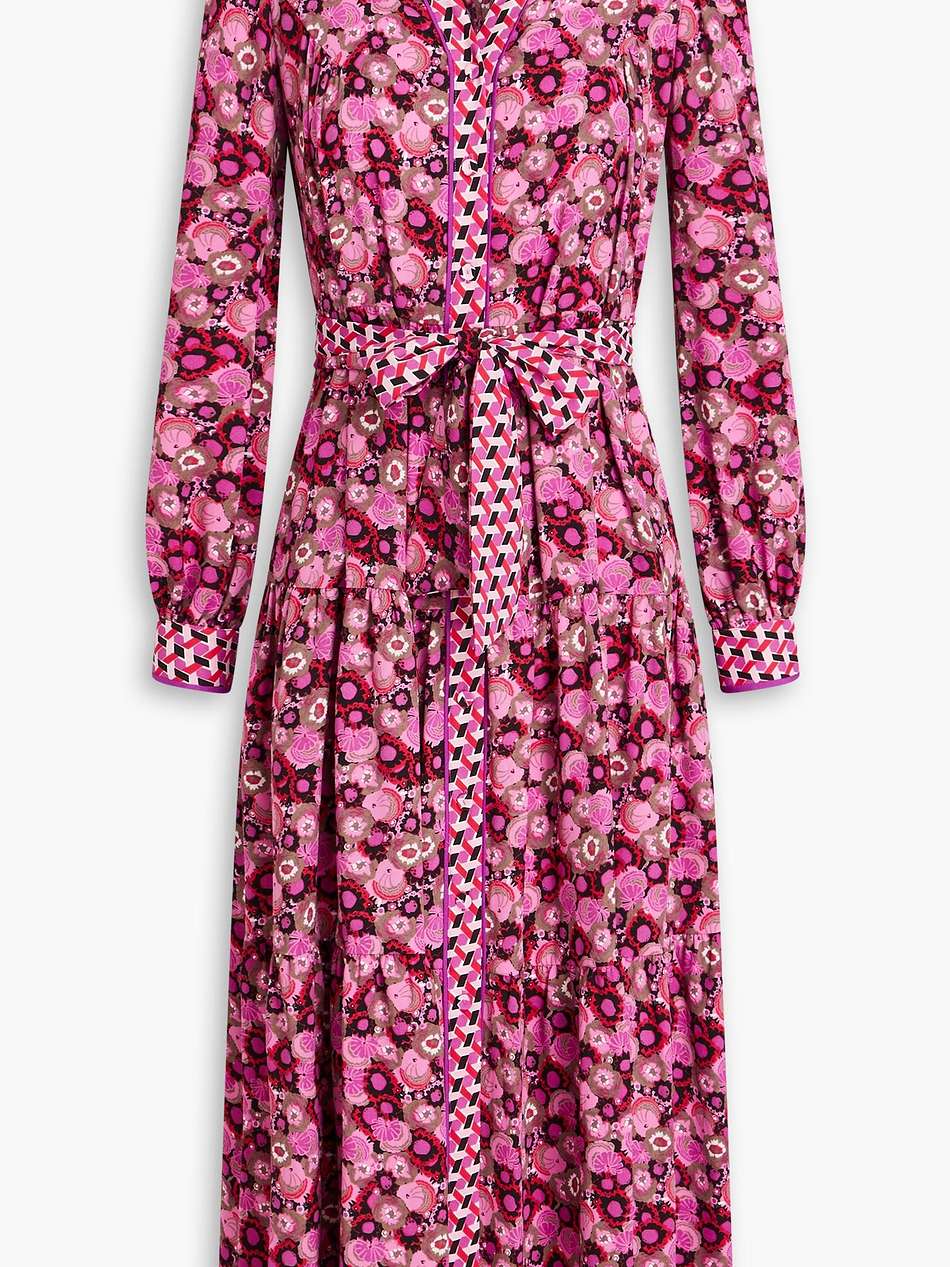 alea floral-print crepe midi shirt dress