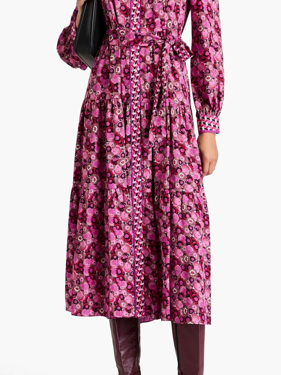 alea floral-print crepe midi shirt dress