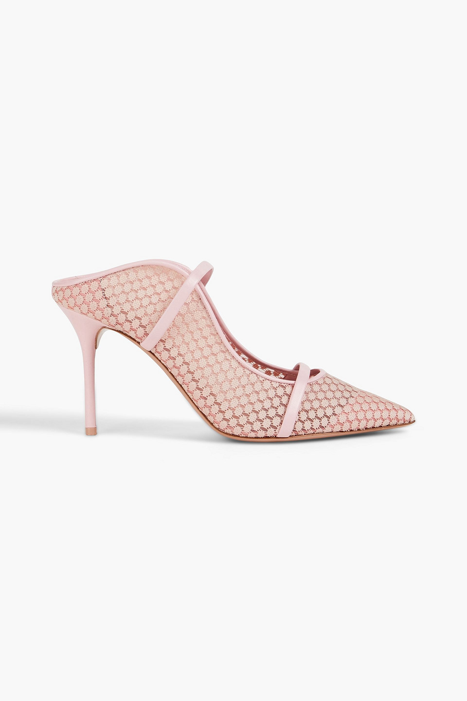 malone souliers - maureen 85 pointelle-knit mules - pink - eu 42