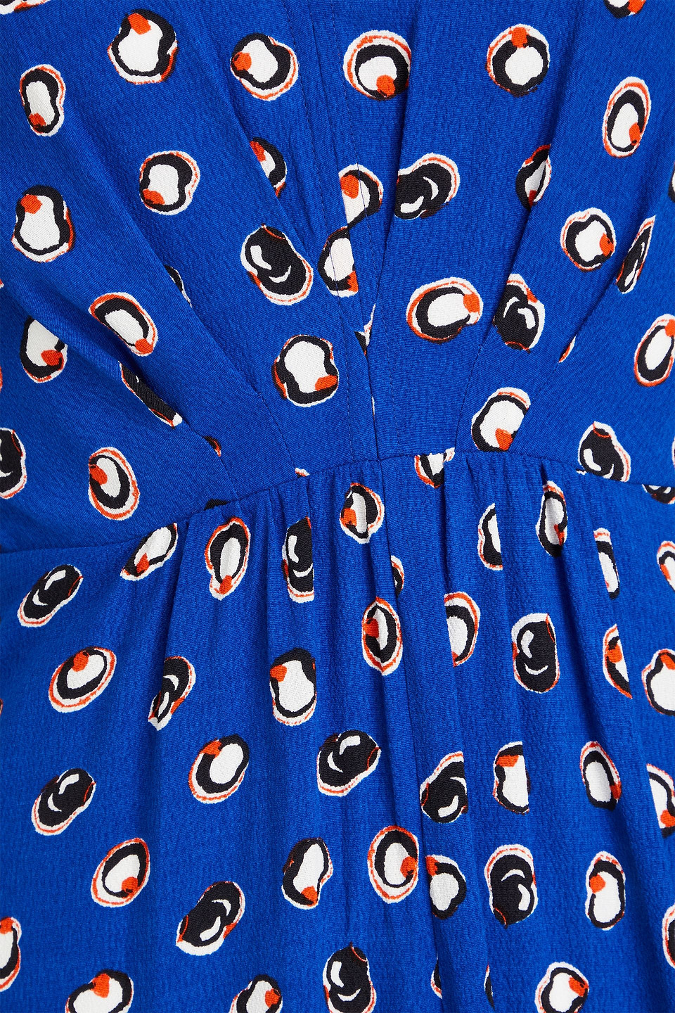 Diane Von Furstenberg Sammie Pleated Printed Crepe Midi Dress In Royal Blue