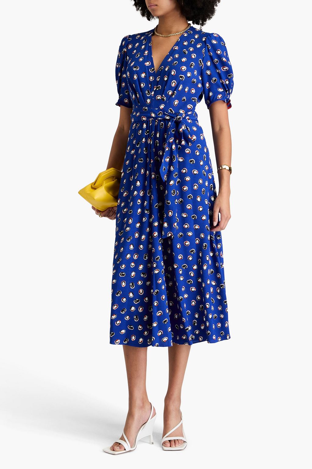 DIANE VON FURSTENBERG Sammie pleated printed crepe midi dress