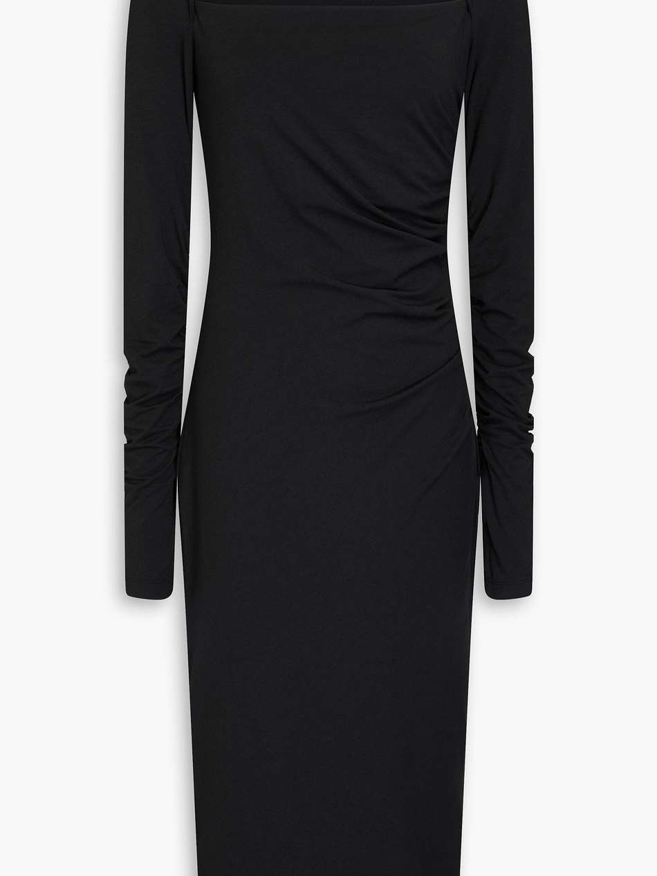 ruched stretch-jersey midi dress