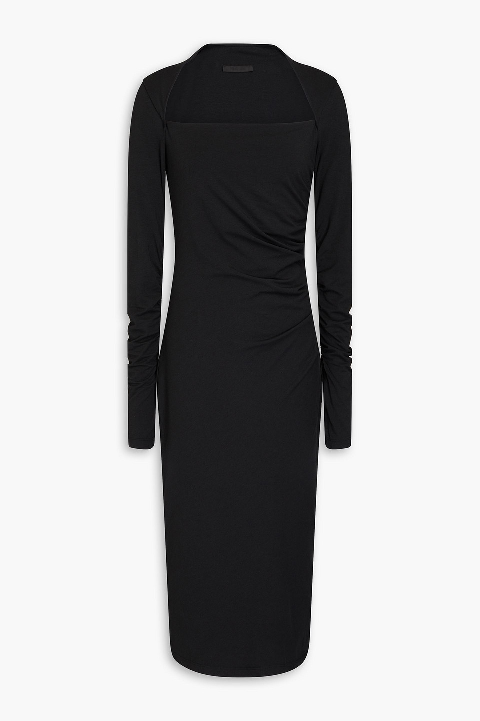 Helmut Lang Gerafftes Midikleid Aus Stretch-jersey In Schwarz
