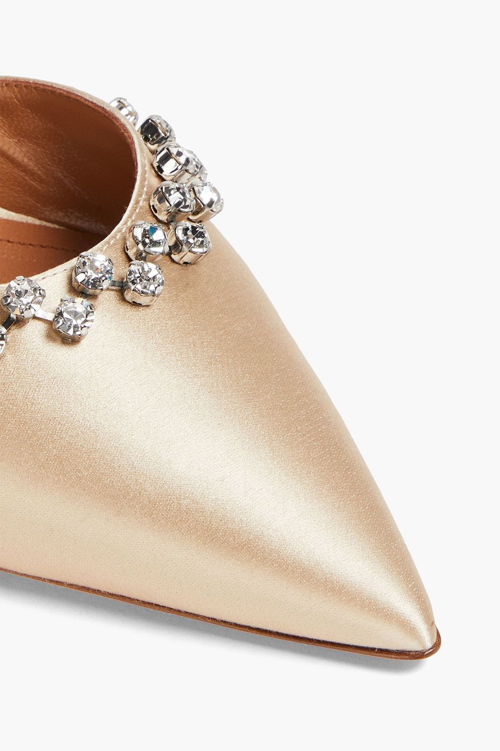 MALONE SOULIERS Gwyn 45 crystal-embellished satin mules
