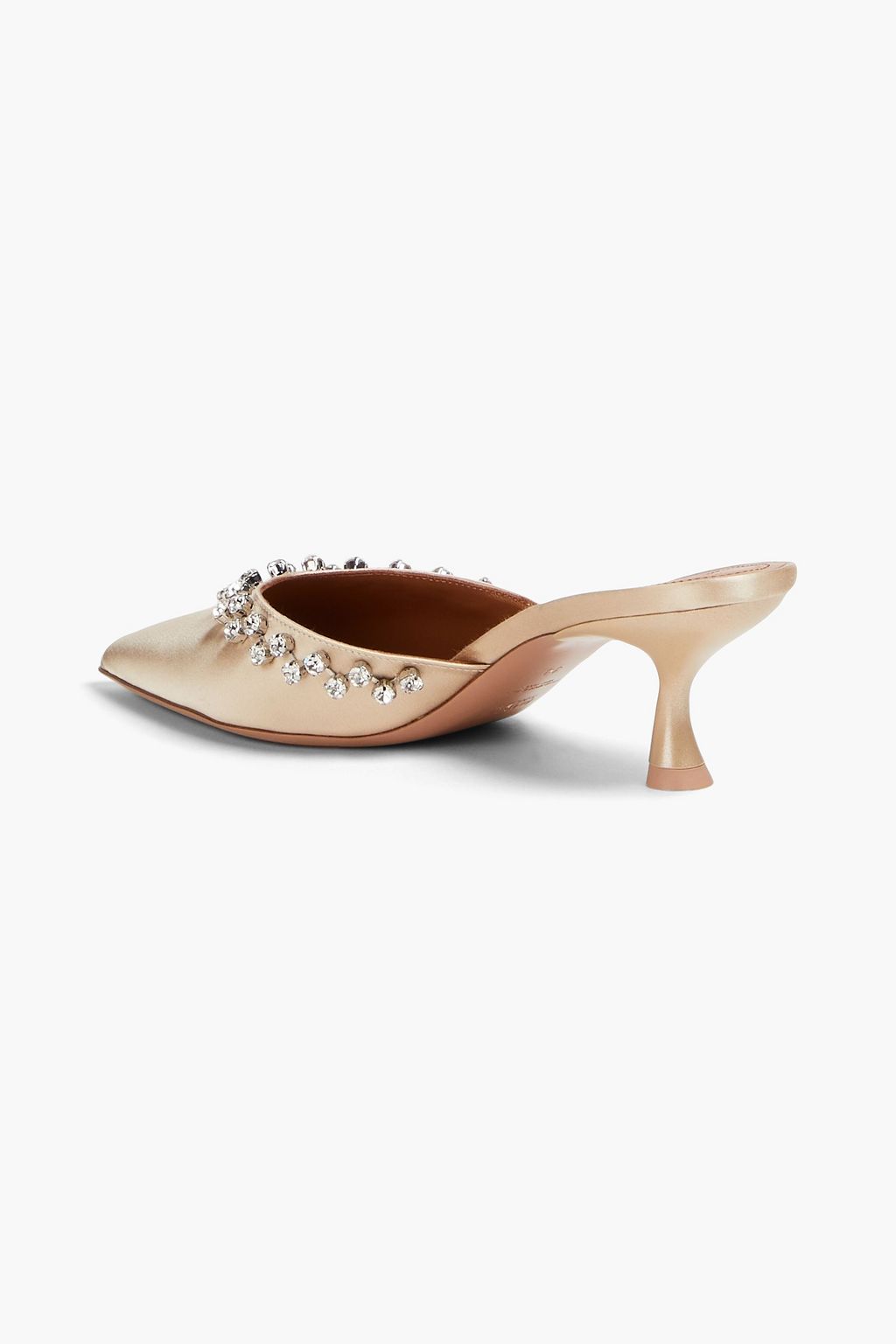 MALONE SOULIERS Gwyn 45 crystal-embellished satin mules
