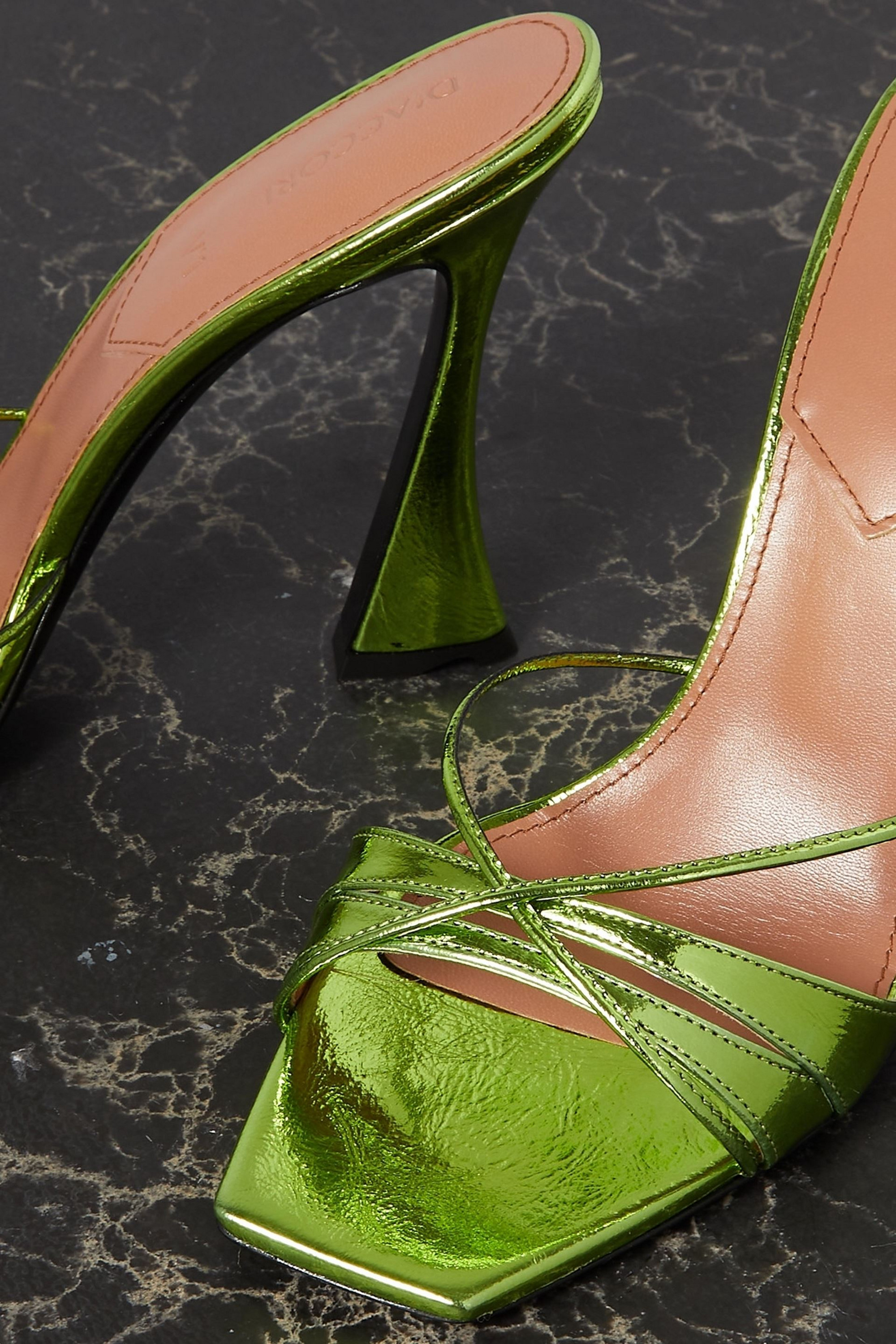 D'ACCORI Lust metallic leather mules