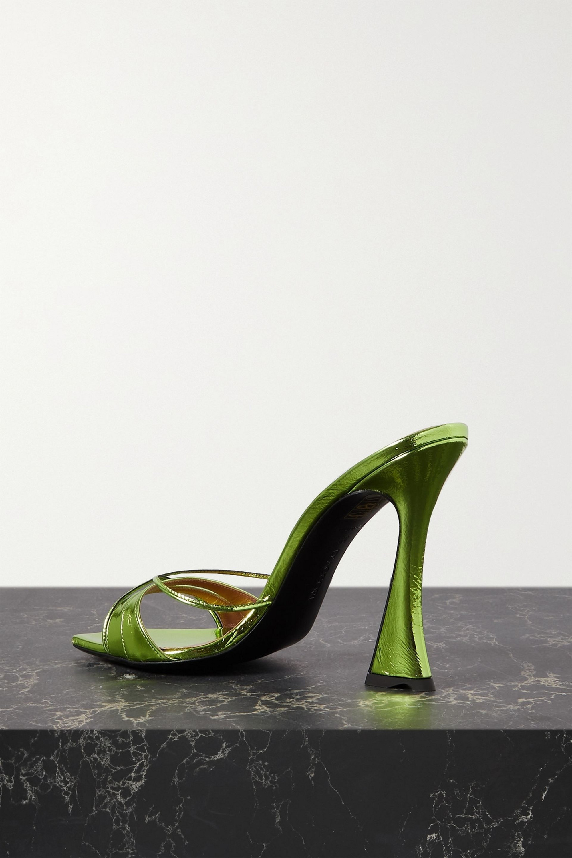 D'ACCORI Lust metallic leather mules