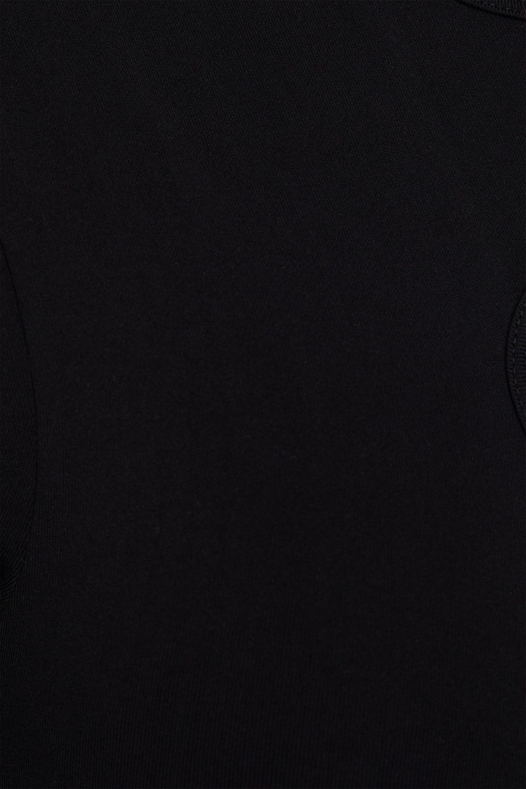HELMUT LANG فستان بكتف واحدة من نسيج الجيرسيه المطاط مزين بفتحات