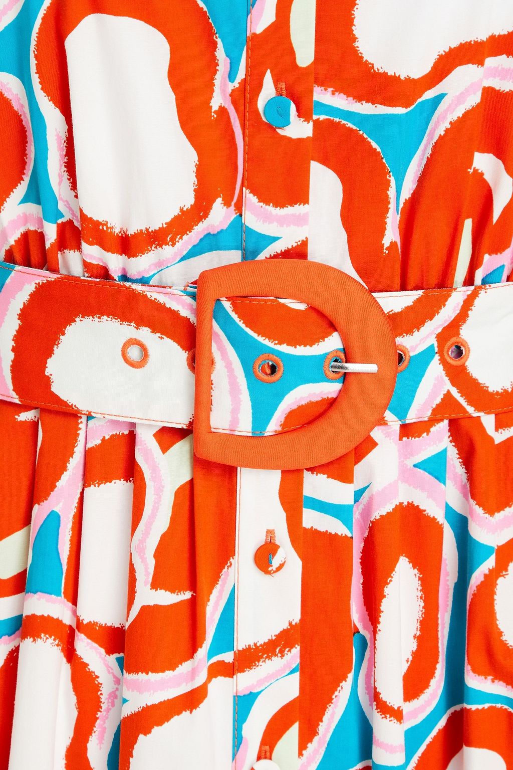 DIANE VON FURSTENBERG Paddy plissiertes Hemdkleid aus Stretch-Baumwollpopeline mit Print in Maxilänge
