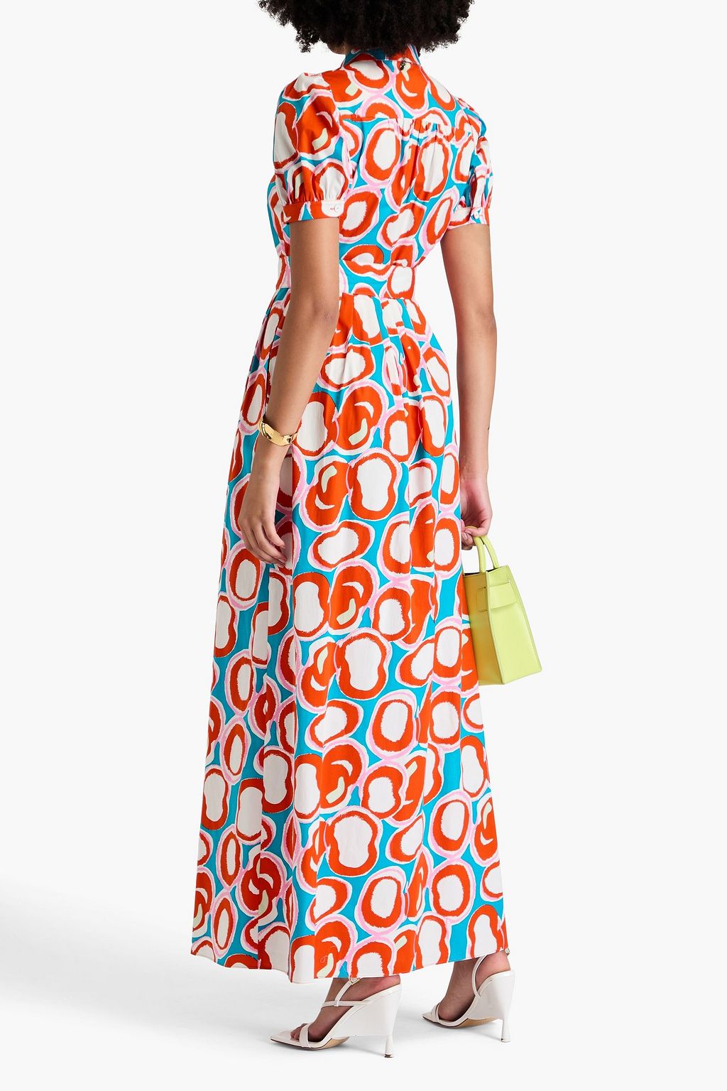 DIANE VON FURSTENBERG Paddy plissiertes Hemdkleid aus Stretch-Baumwollpopeline mit Print in Maxilänge