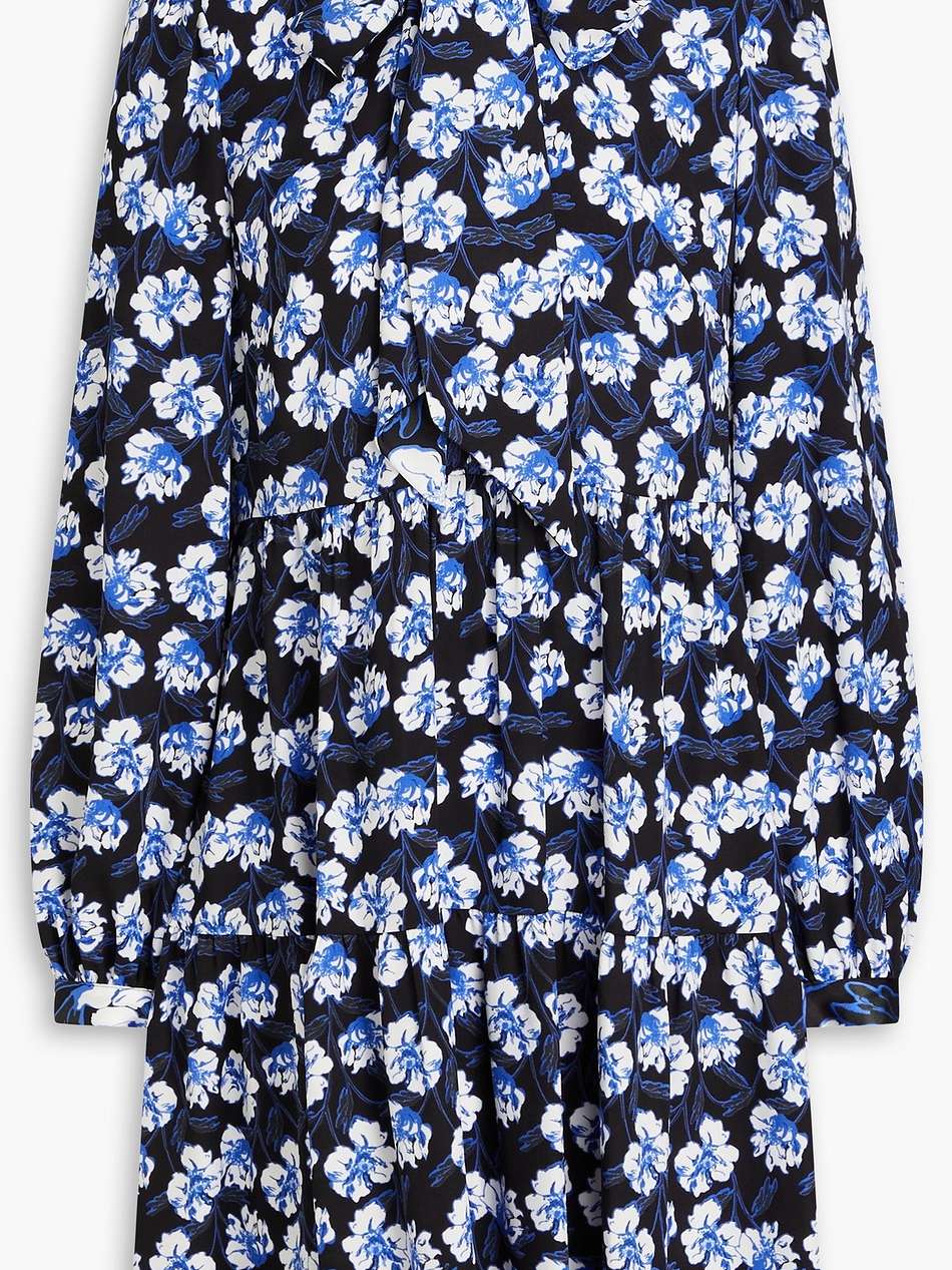 romi tiered floral-print crepe mini dress