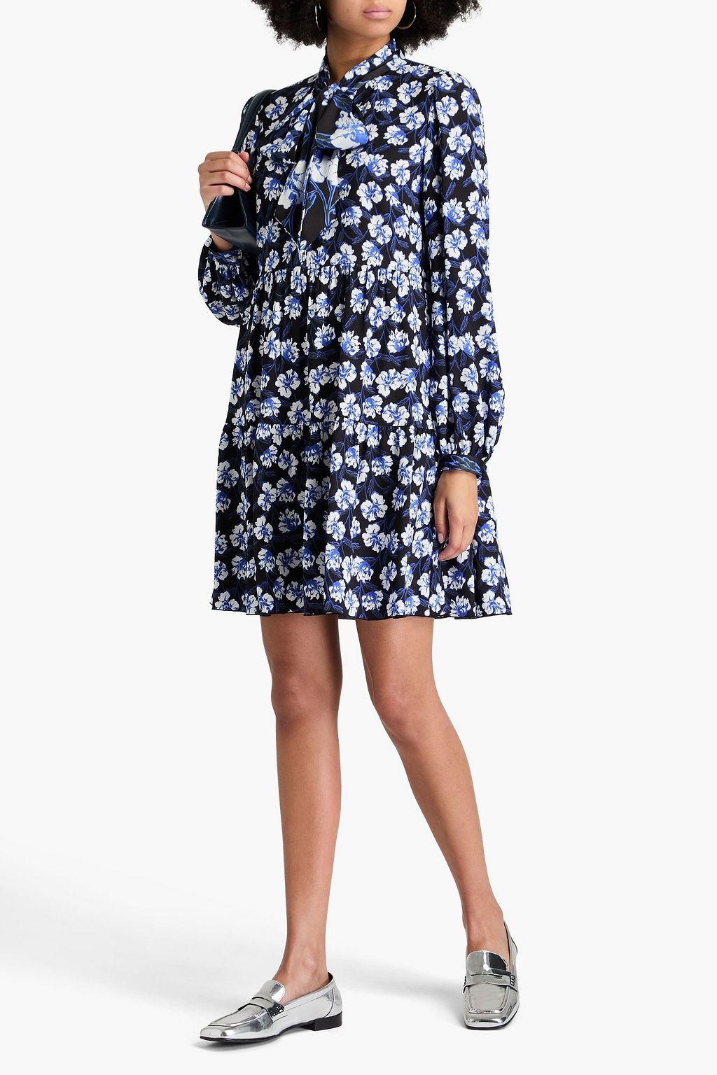 DIANE VON FURSTENBERG Romi tiered floral-print crepe mini dress