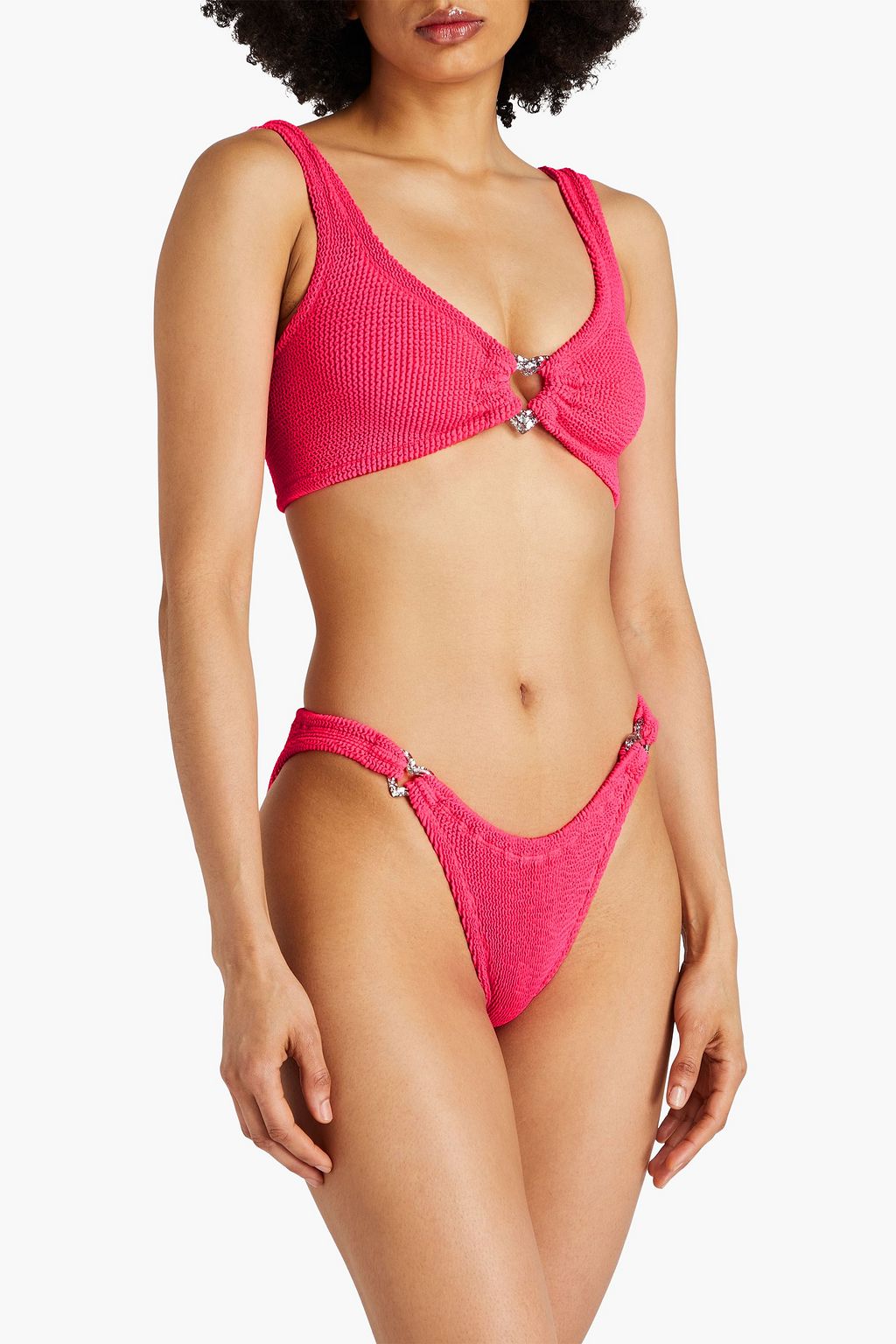 HUNZA G Heather seersucker bikini