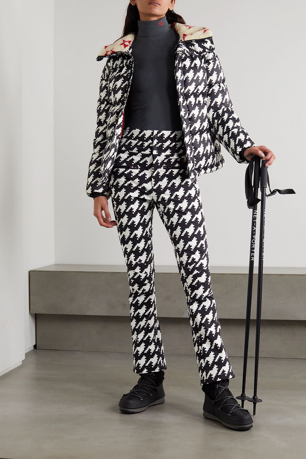 PERFECT MOMENT Aurora houndstooth flared ski pants
