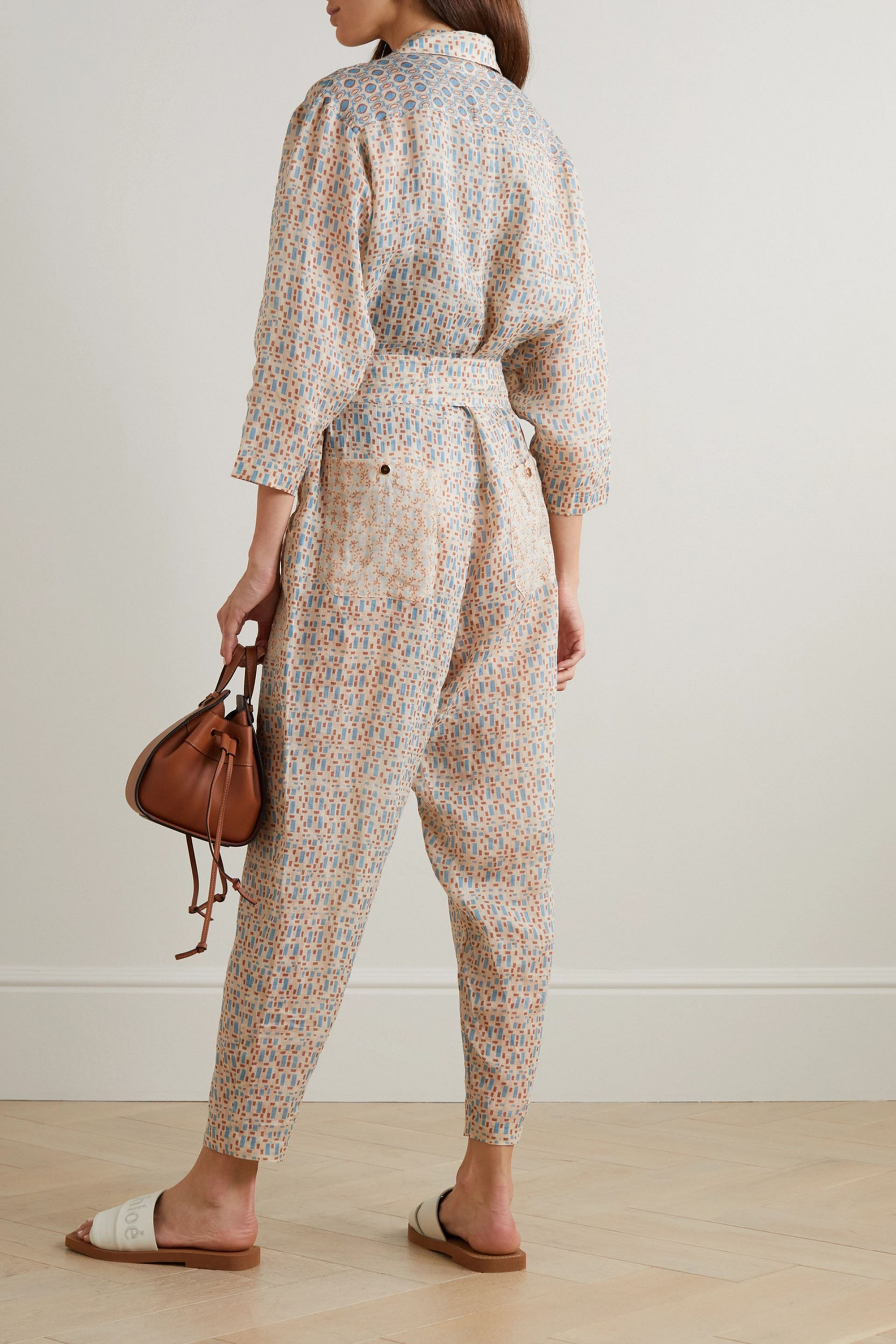 Yvonne S Printed cotton-voile jumpsuit