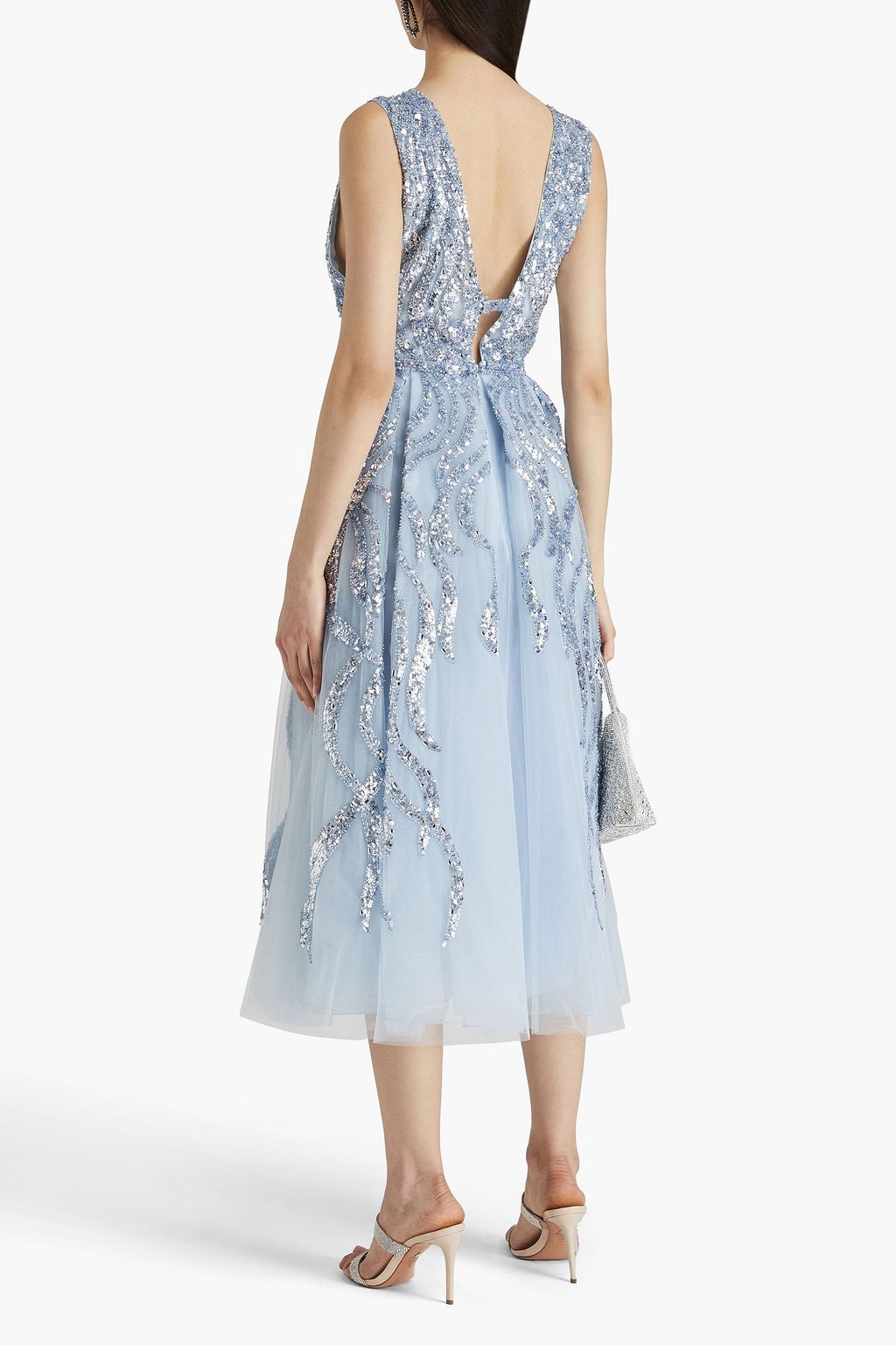 ZUHAIR MURAD 장식 디테일 튤 미디 드레스