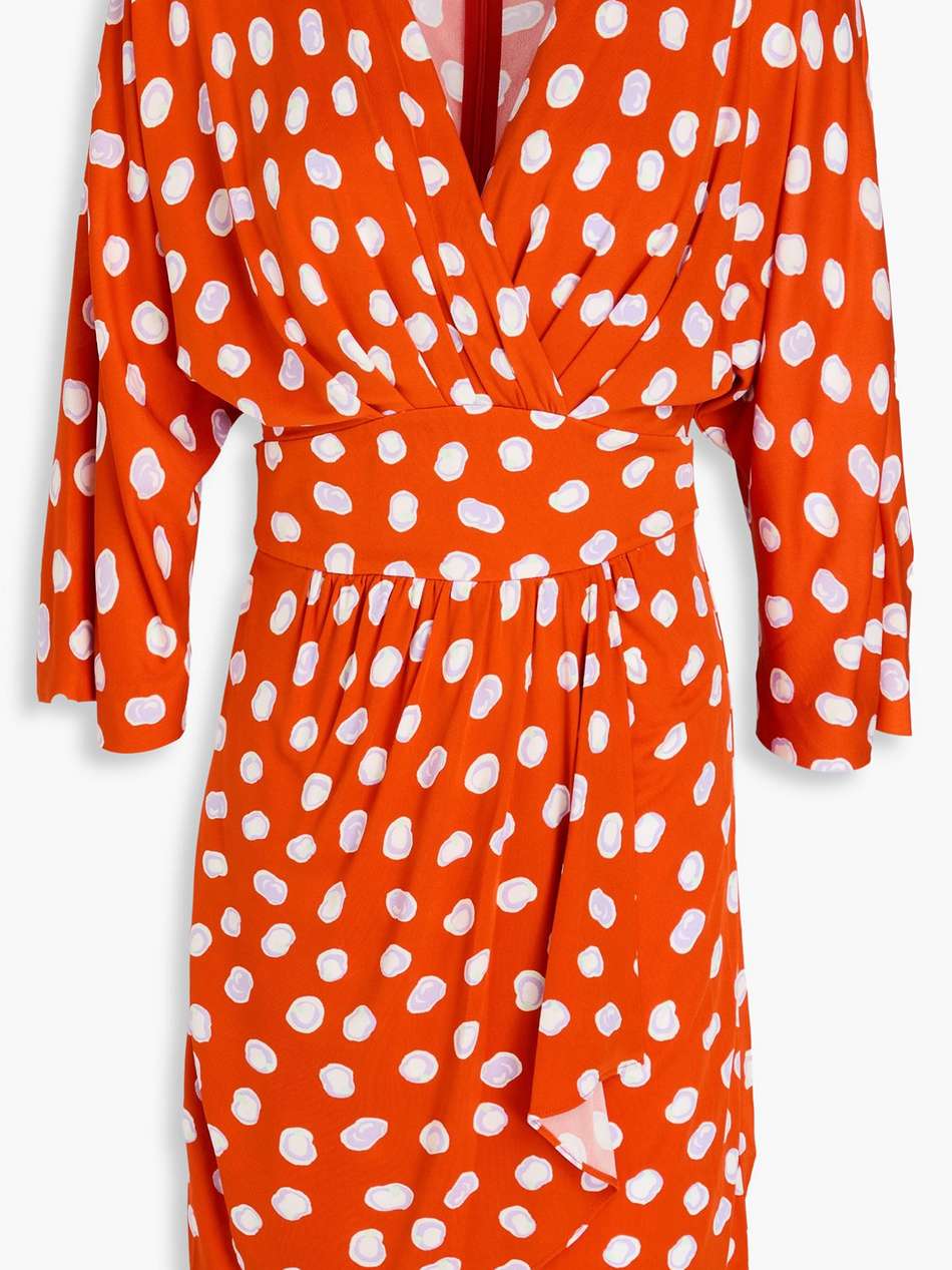 barrington wrap-effect printed jersey mini dress
