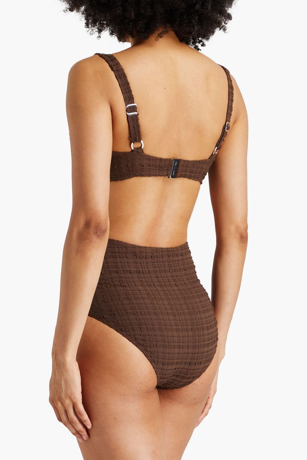 FORM AND FOLD D-G The Crop seersucker underwired bikini top
