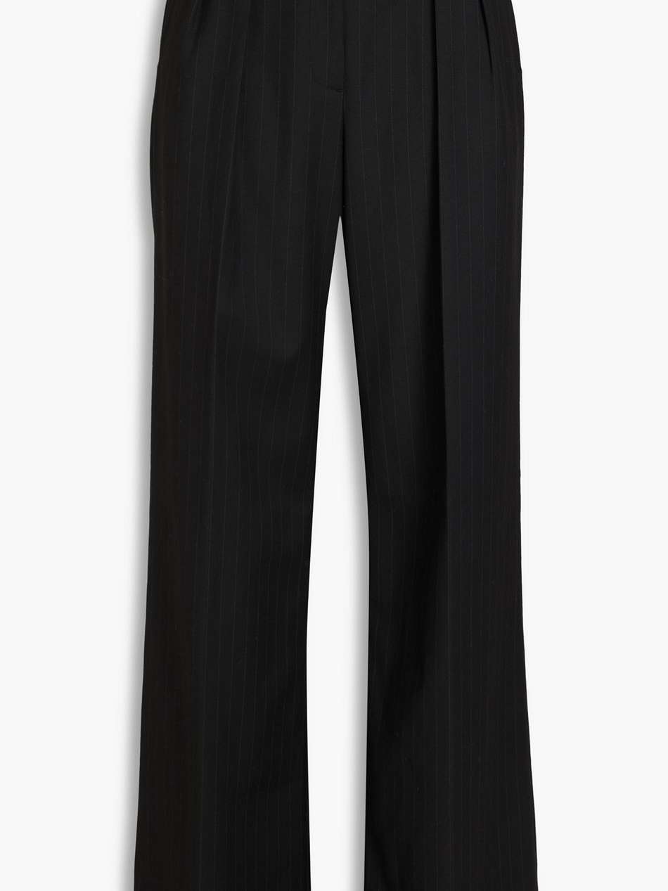 charlie pinstriped twill wide-leg pants
