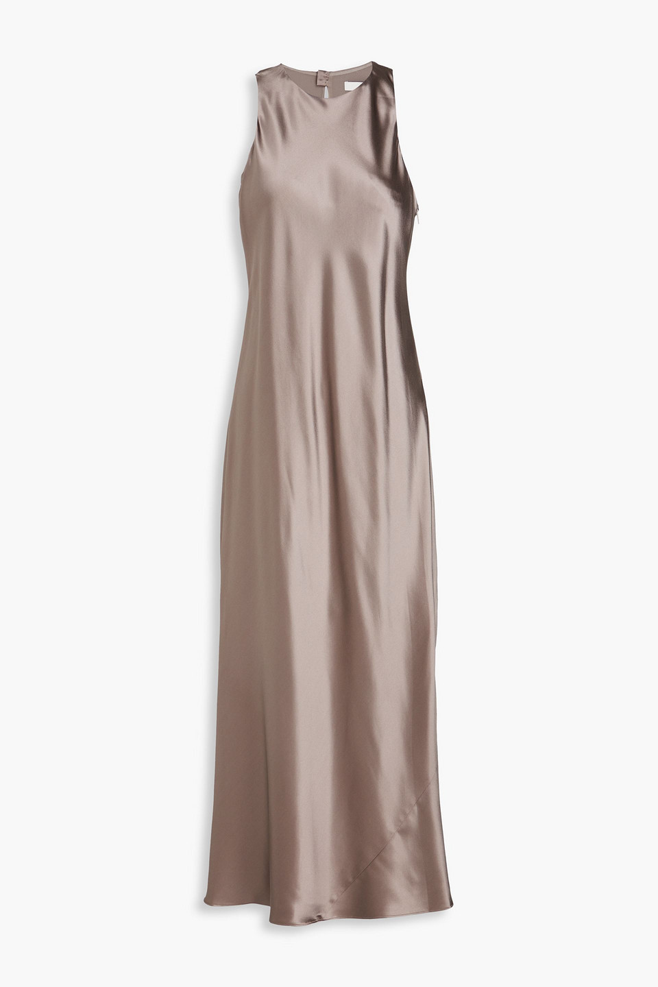 Tibi Heavy Satin Midi Dress In Gunmetal