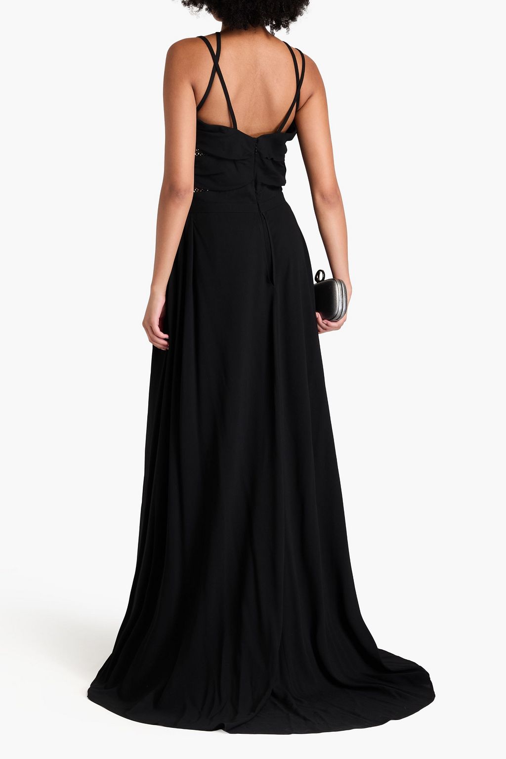 ZUHAIR MURAD Crystal-embellished twisted cutout crepe jumpsuit