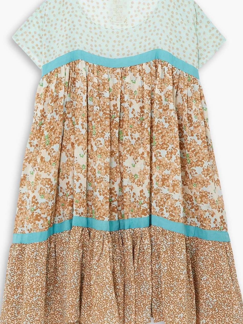 wind tiered floral-print cotton-voile dress