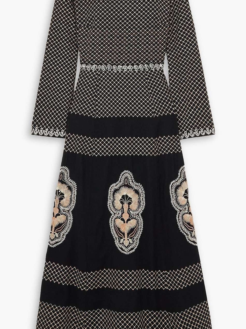 tracey embroidered linen and cotton-blend midi dress