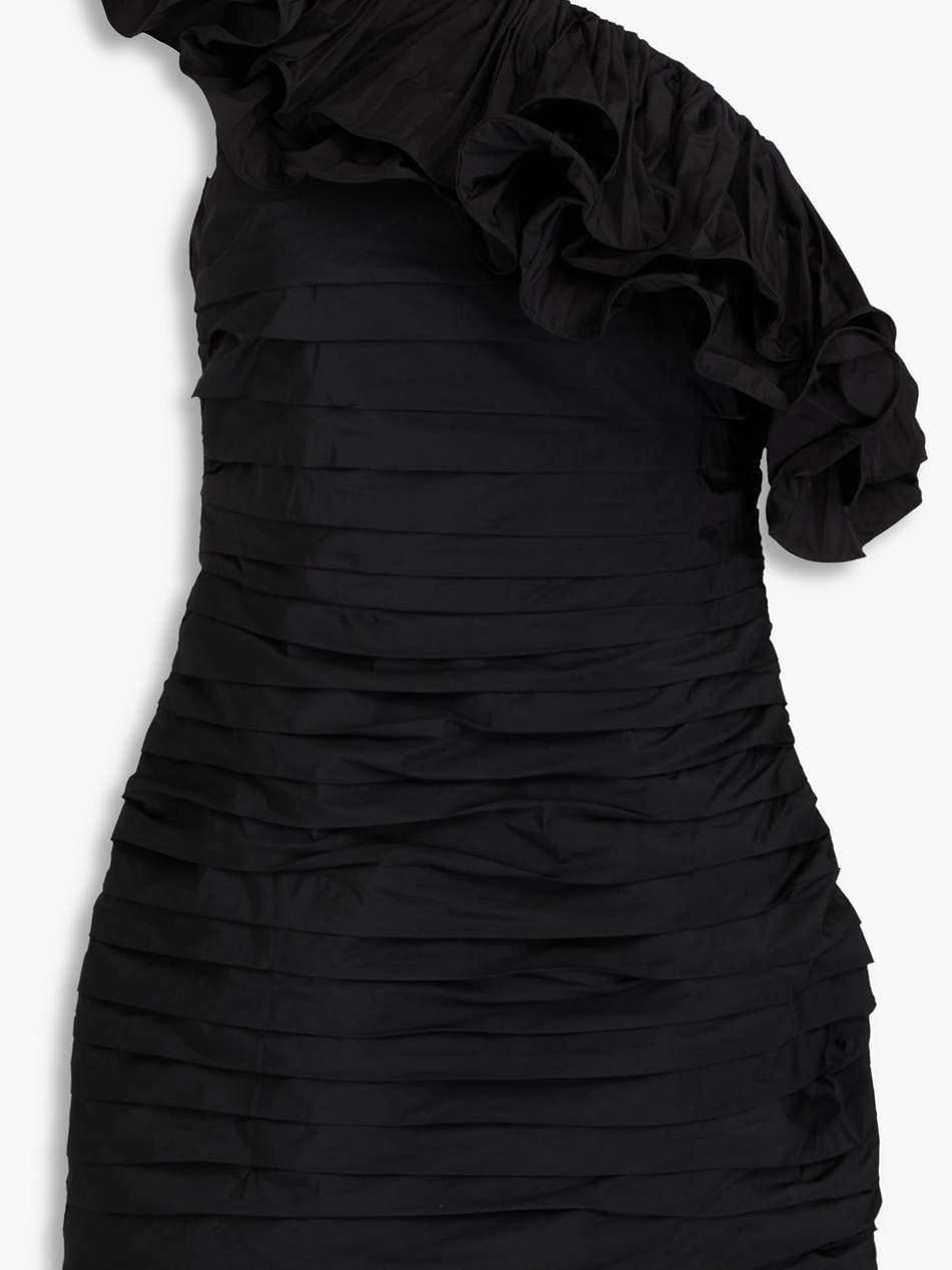 chloe one-shoulder ruffled taffeta mini dress