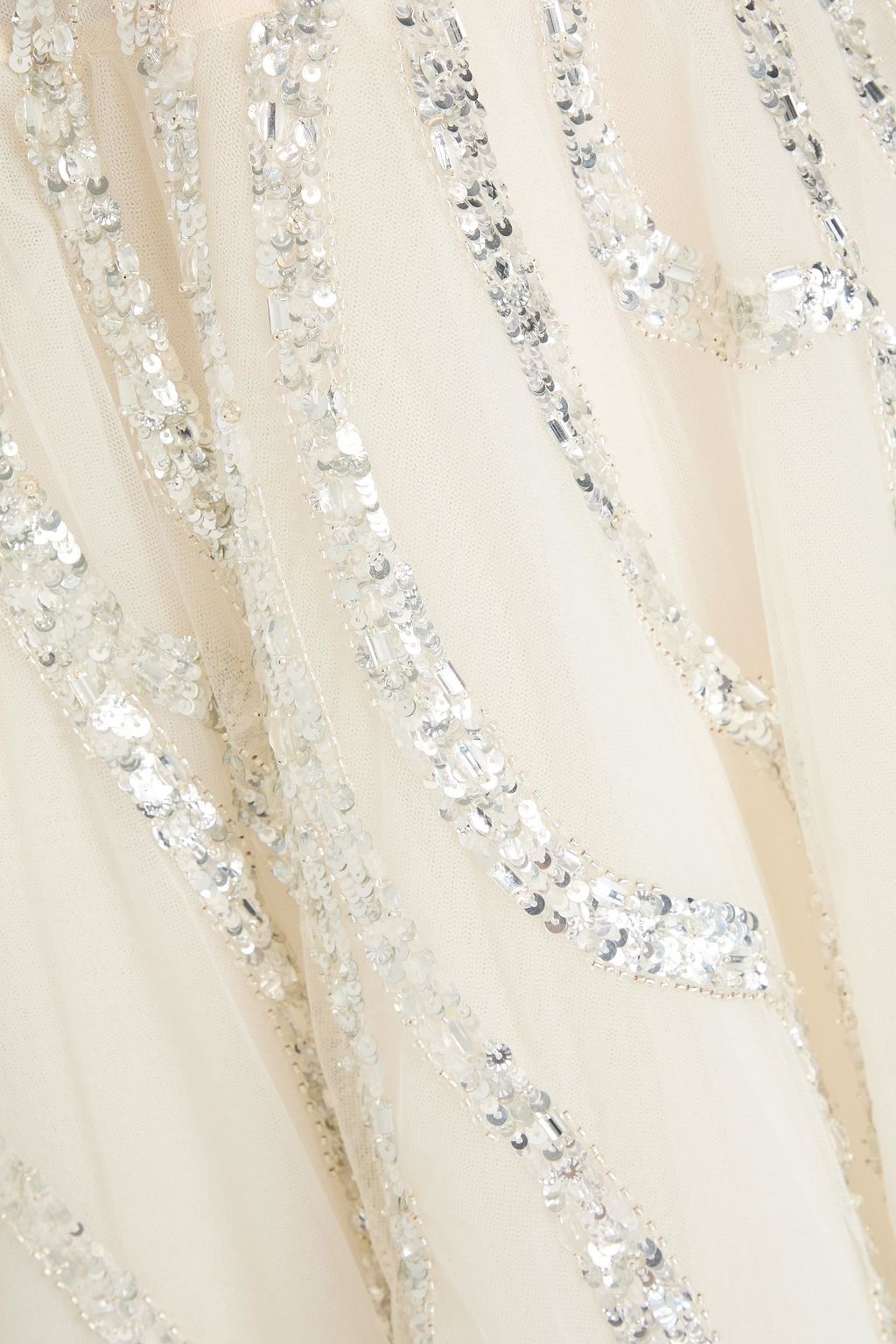 ZUHAIR MURAD فستان قصير مزركش من التول بتصميم مكشوف الكتفين مزين