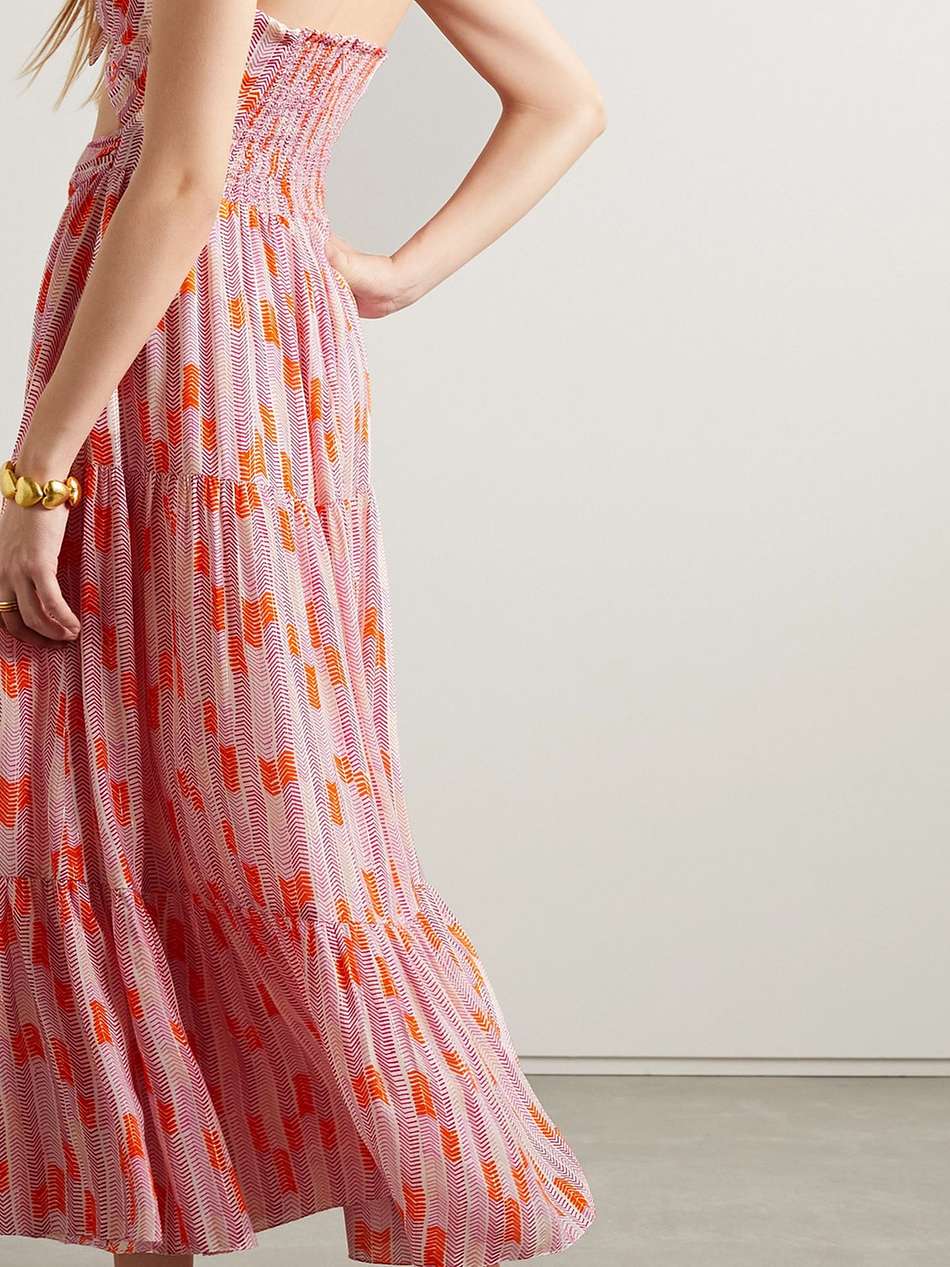 gigi halterneck cutout printed lenzing™ ecovero™-blend midi dress