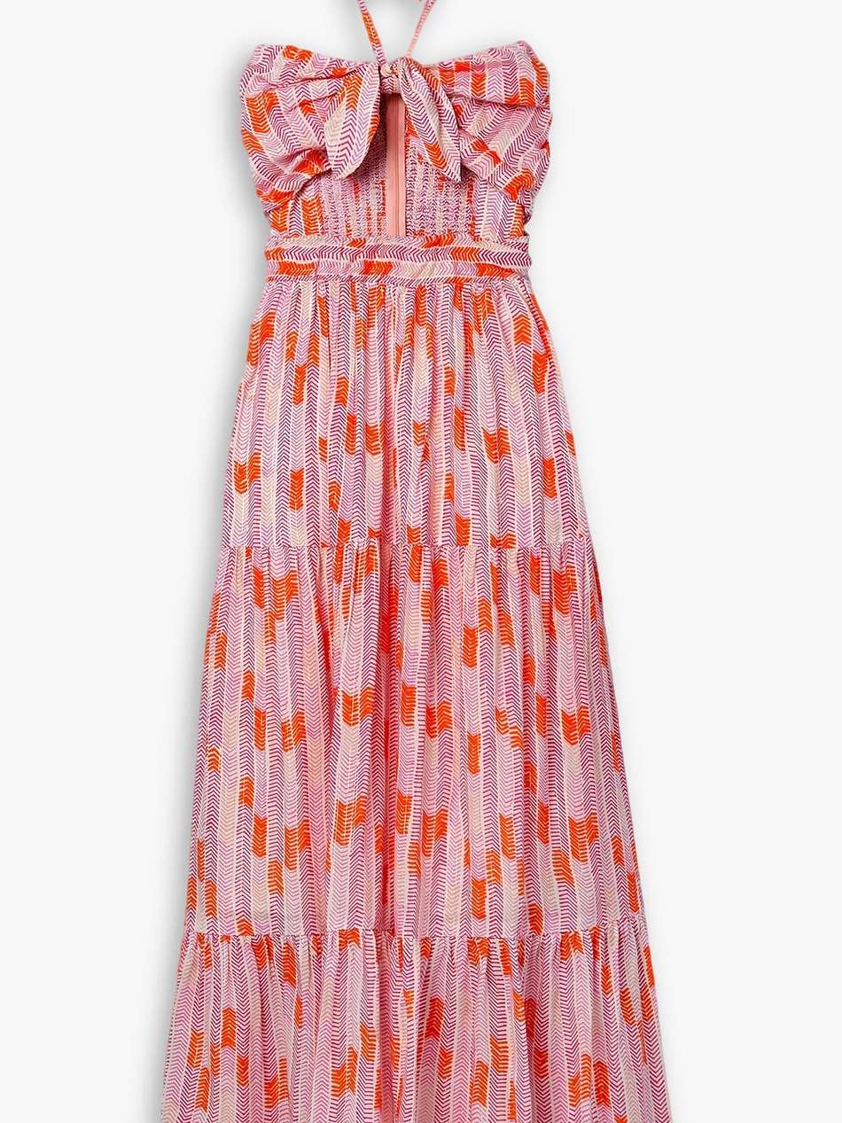 gigi halterneck cutout printed lenzing™ ecovero™-blend midi dress